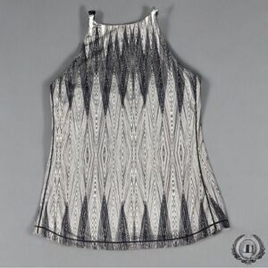 Prana Black and White Geometric Tank Top